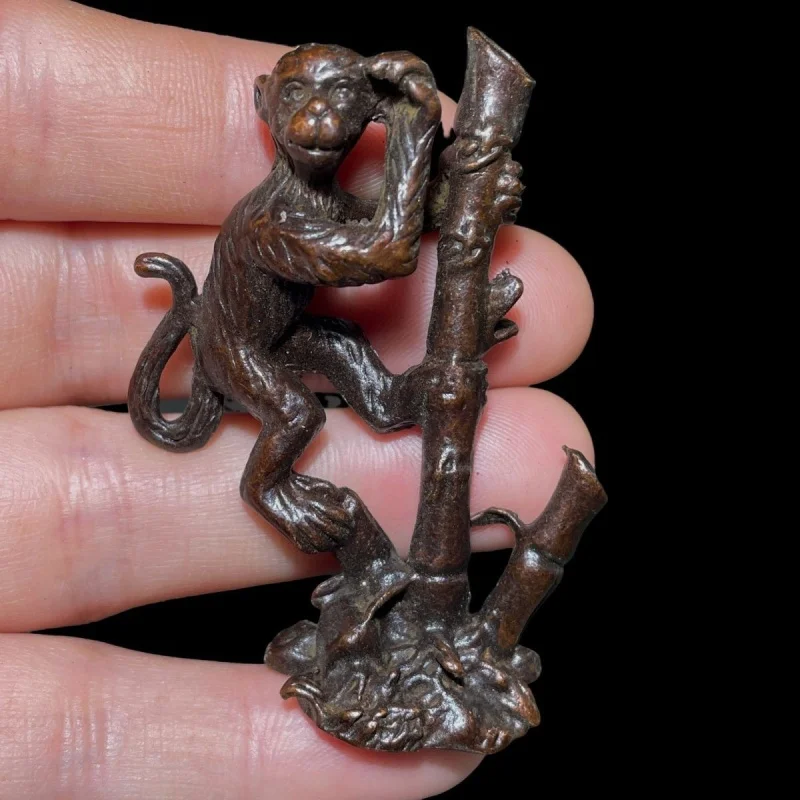 Copper-Plated Monkey Step by Step Small Ornaments Zodiac Monkey Home Decoration Desktop Decoration Antique Crafts