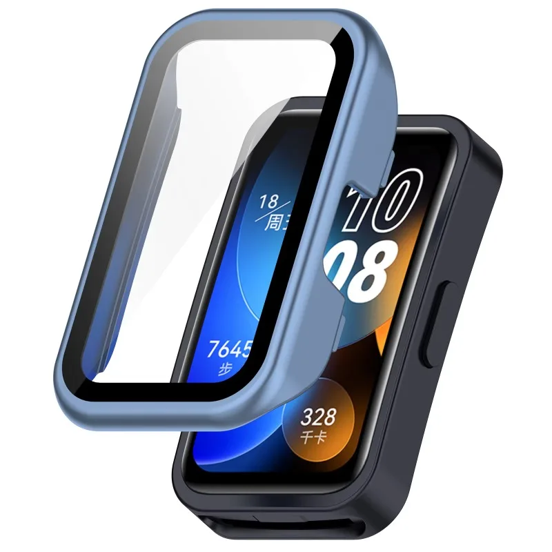Anti-fall PC Case+Tempered Glass Film For Huawei Band 10 9 8 HD Screen Glass Protective Shell For Huawei Band 9 10 Bumper Cover