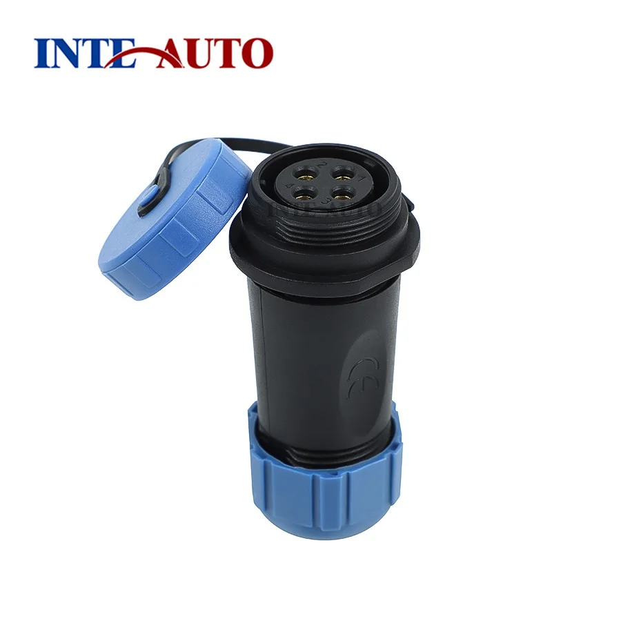 SP21 series 2 3 4 5 7 9 12 Pin IP68 Plug In-line Cable socket connector with Dust Cap SP2110/S* SP2111