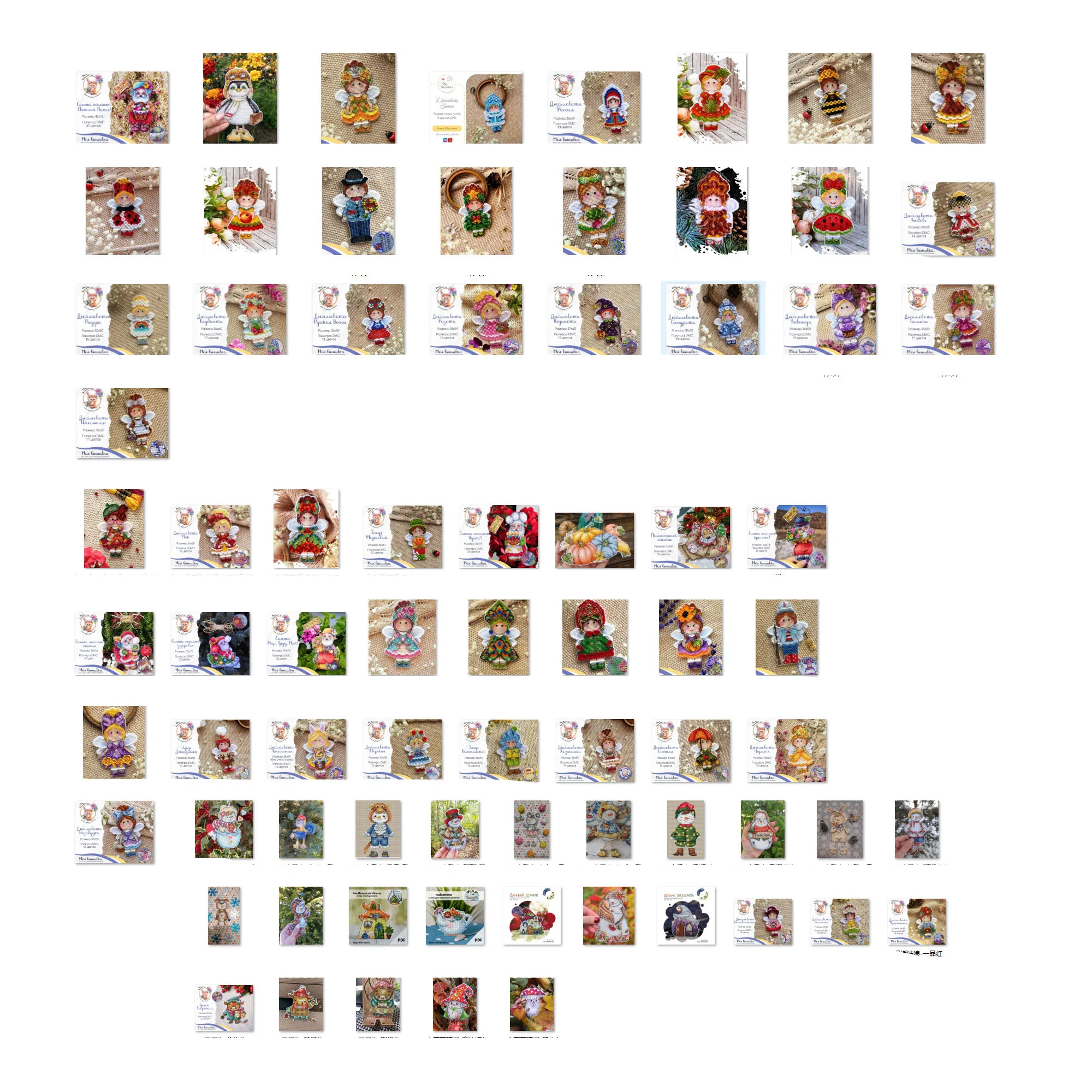 Kreuzstich DIY Däumelinchen-Mädchen Kühlschrankmagnet Küchengeschenk Kreuzstich-Set Kreuzstich-SET