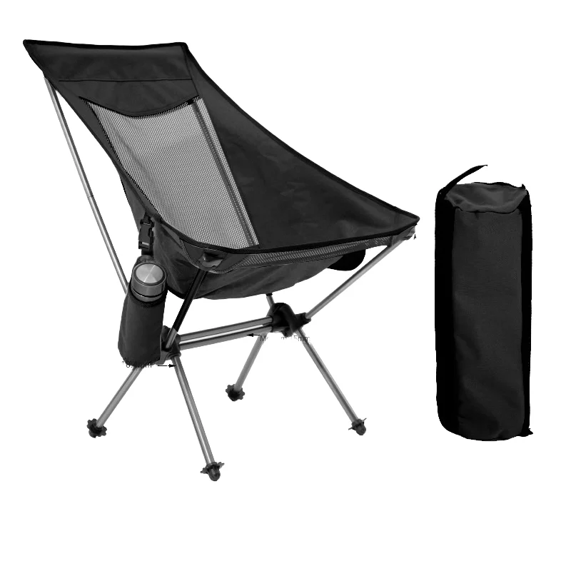 Outdoor Camping Ultra-light Aluminum Folding Chair Moon Design Art Sketch Guide Parallel Bars Portable Metal Furniture