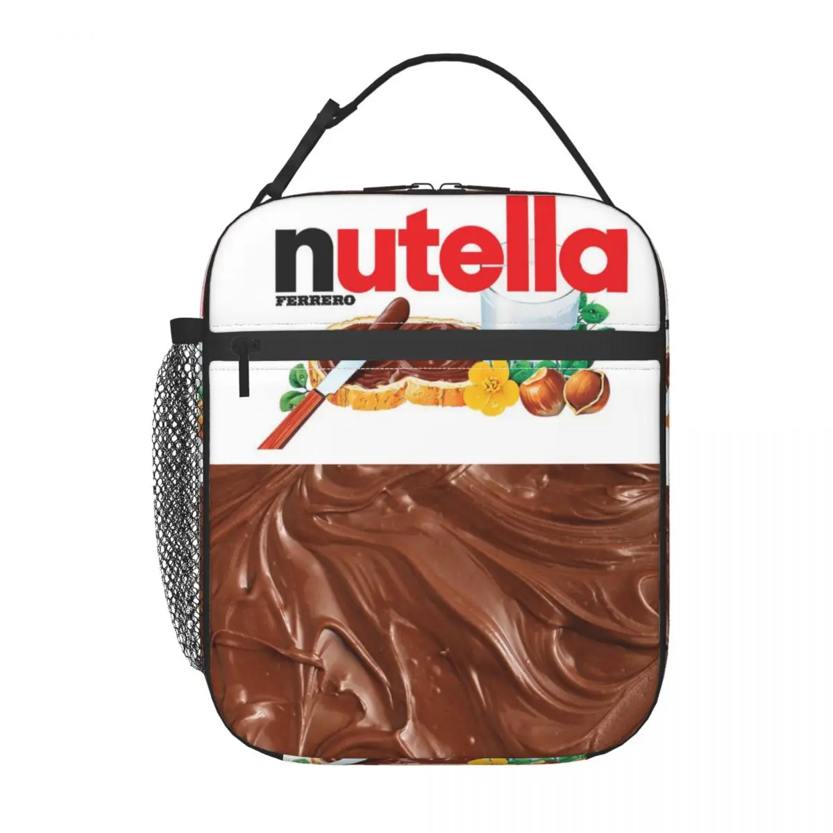 

Custom N-Nutellas Delicious Lunch Bag Thermal Cooler Insulated Lunch Box for Women Kids School Food Portable Tote Bags