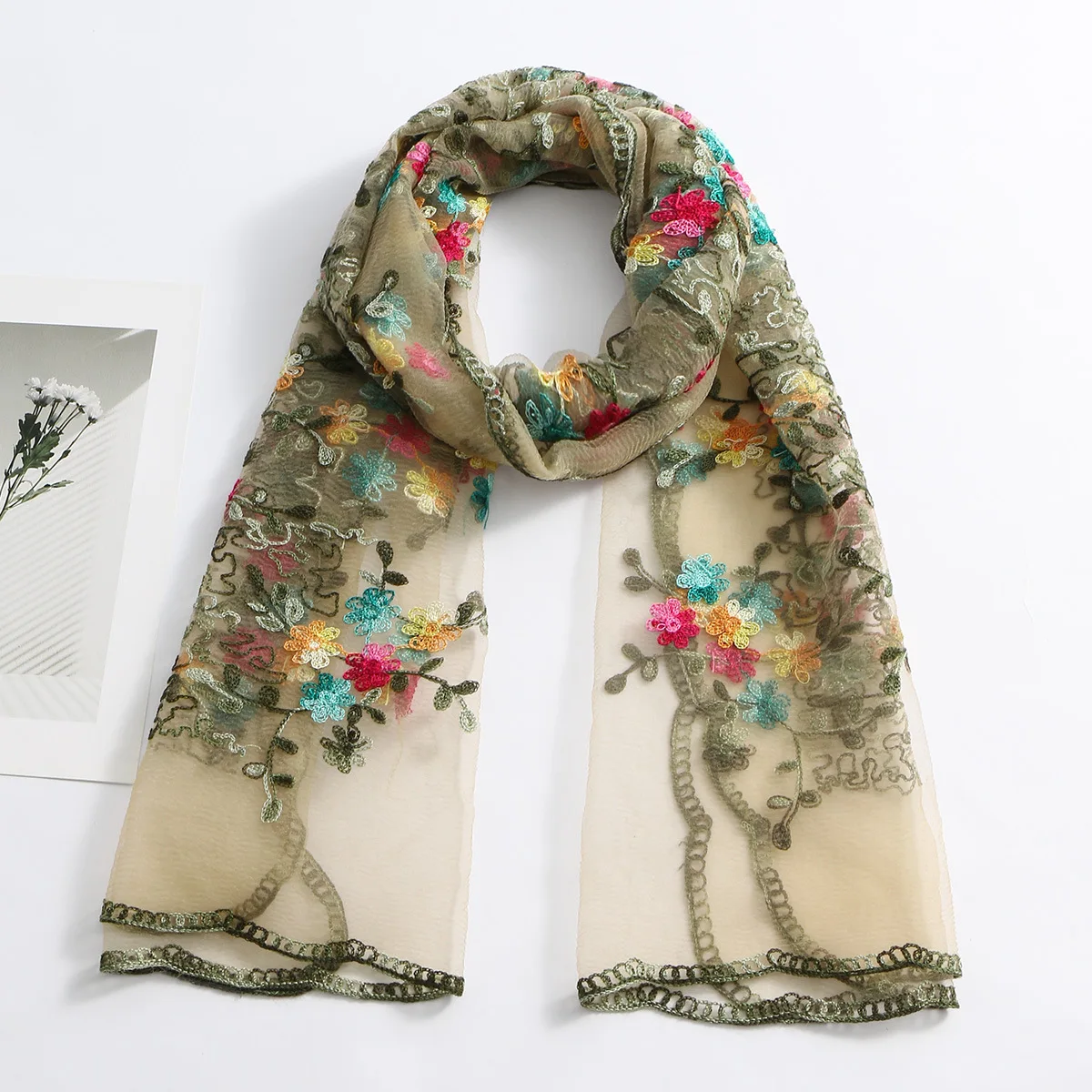 

Fashion Women Lace Embroidery Scarves Long Scarf Muslim Hijab Headscarf Shawl Wrap Bandanas Headband Bufanda Foulard Islamic