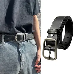 Leather Belt For Men Pin Buckle Jeans Black Belt Chic Luxury Brand Ladies Vintage Strap Waistband