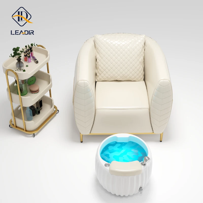 Hot Sale  Salon Furniture Whirlpool Discharge Pump Foot Bath Chair Nail Spa Pedicure Chair With Bowl