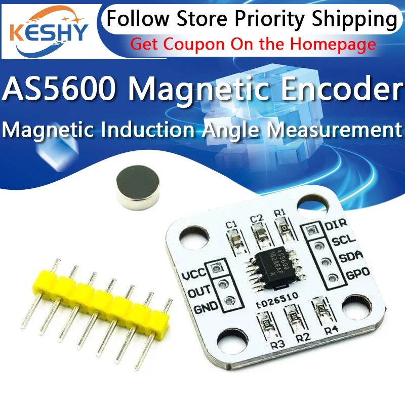 AS5600 Magnetic Encoder Magnetic Induction Angle Measurement Sensor Module 12bit High Precision