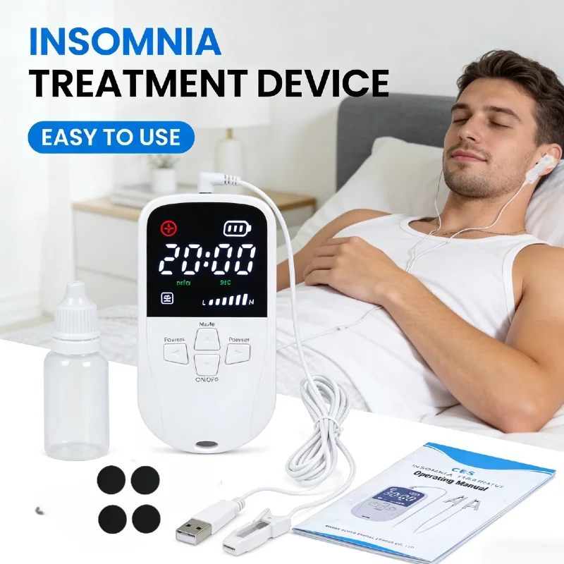 Advanced Technology CES Insomnia Relief, Ear Clip Sleep Aid Electrotherapy for Anxiety Depression Migraine Head Pain Sleeping