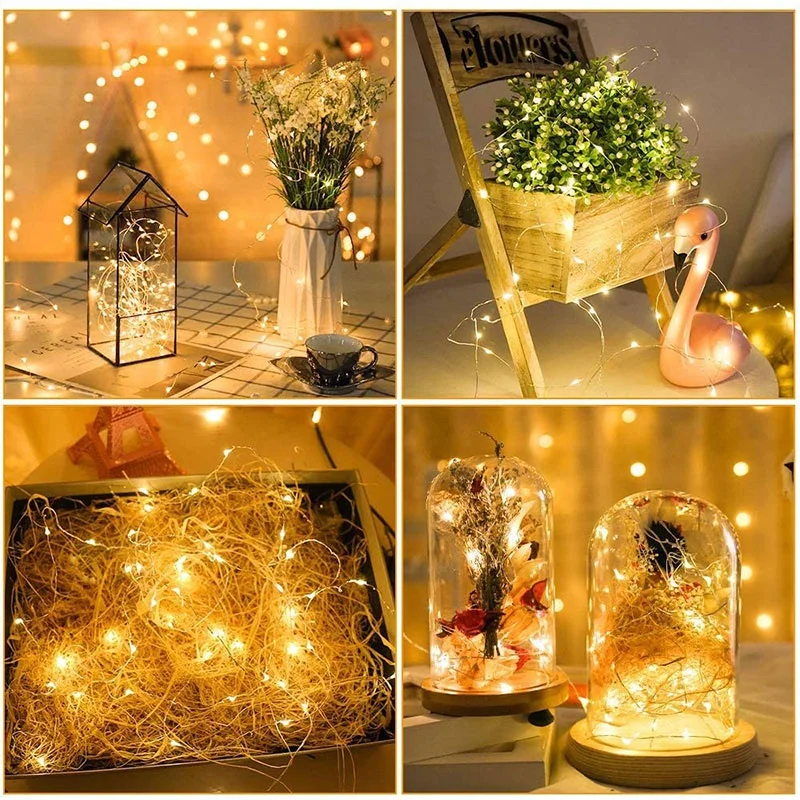 20 LED Battery Powered Silver Wine Bottle Lights Cork LED Copper Wire Colorful Fairy Lights for Party Christmas Decor