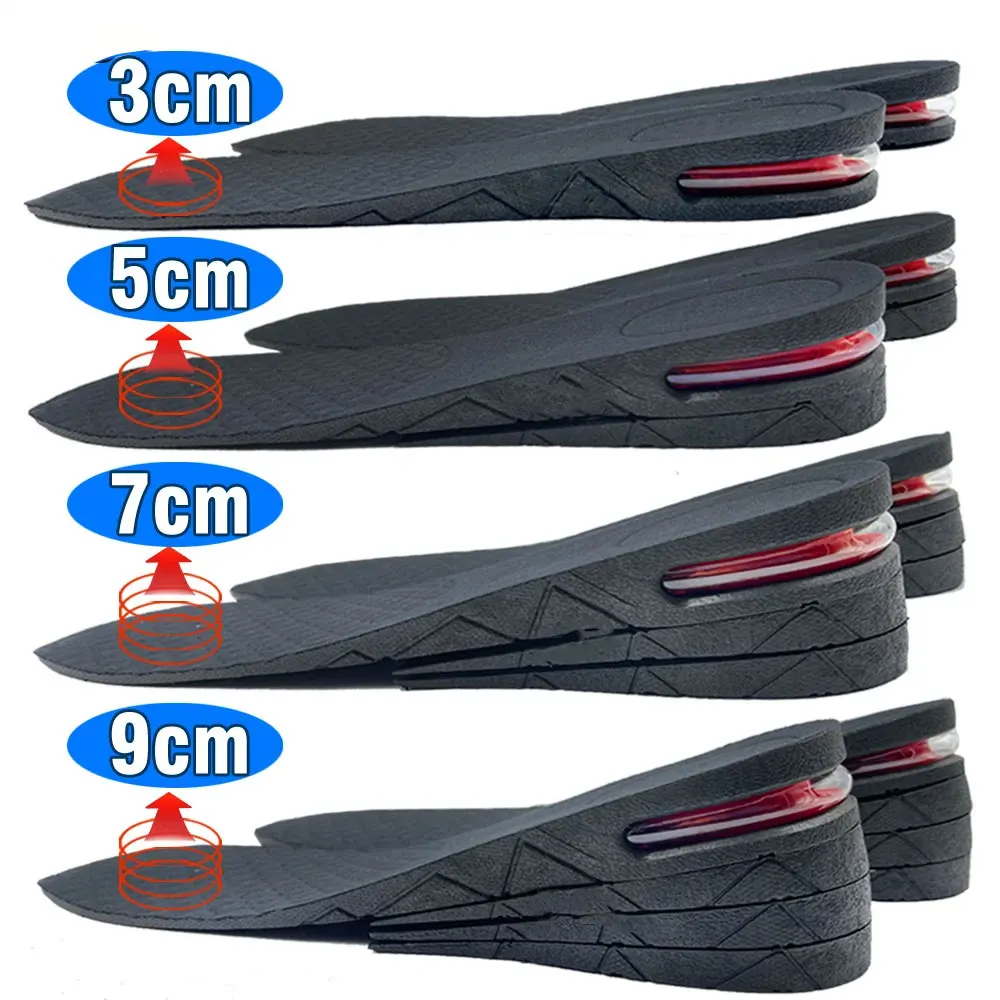 3-9 سنتيمتر الارتفاع زيادة نعل وسادة ارتفاع رفع قابل للتعديل قطع الحذاء كعب إدراج أطول صدمة دعم وسادة للقدم ماصة #1