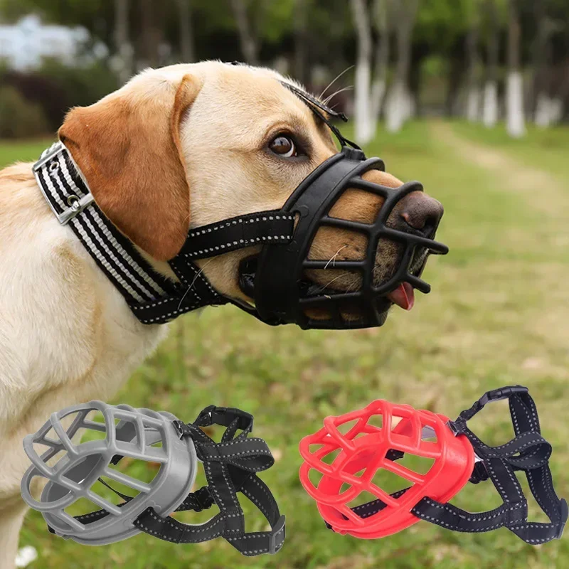 

Breathable Big Dog Muzzle Mouth Cover Anti-biting Stop Barking Chewing MaskTraining Supplies Adjustable Pitbull Dogs Muzzles