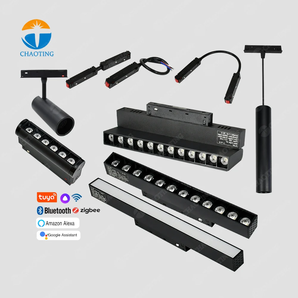 

Factory Price Grille Adjustable Recessed Linear Moving Head 48v Magnetic Track Light Lighting System Tracklights Rail For Home