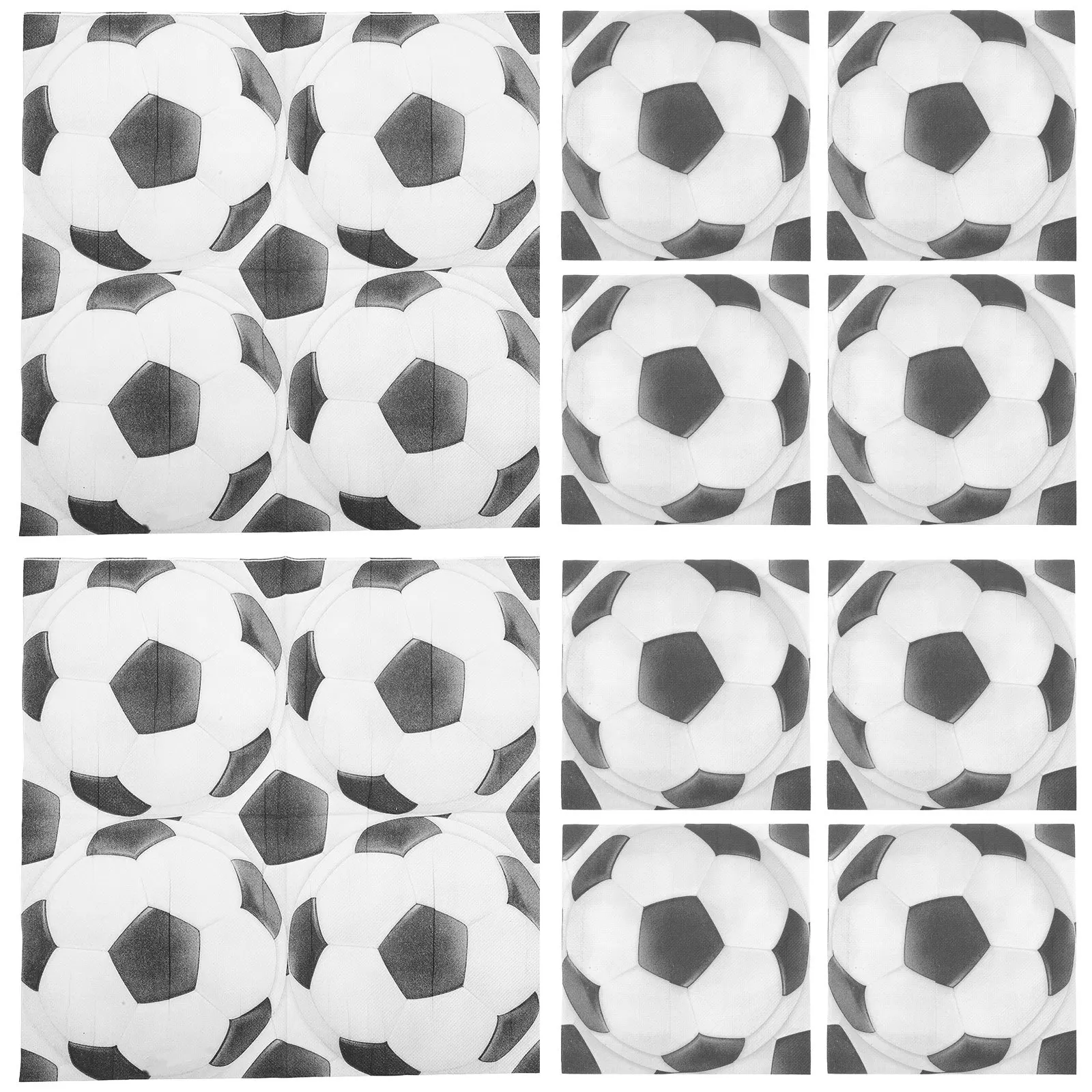 Guardanapos impressos de futebol, 20 peças, design vibratório de bola de futebol, alta absorção, uso de festa, papel grosso descartável para esportes temáticos