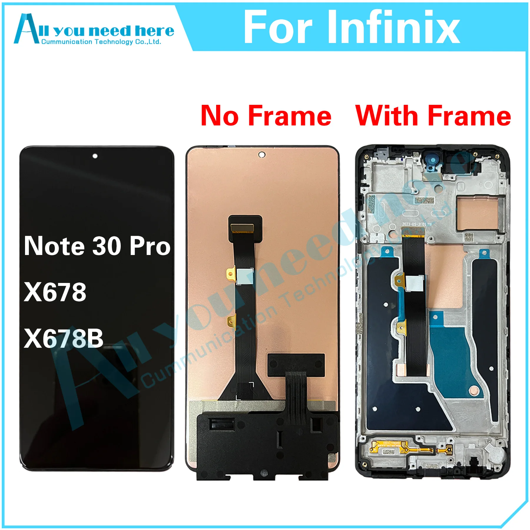 

For Infinix Note 30 Pro X678 X678B Note30Pro LCD Display Touch Screen Digitizer Assembly Repair Parts Replacement