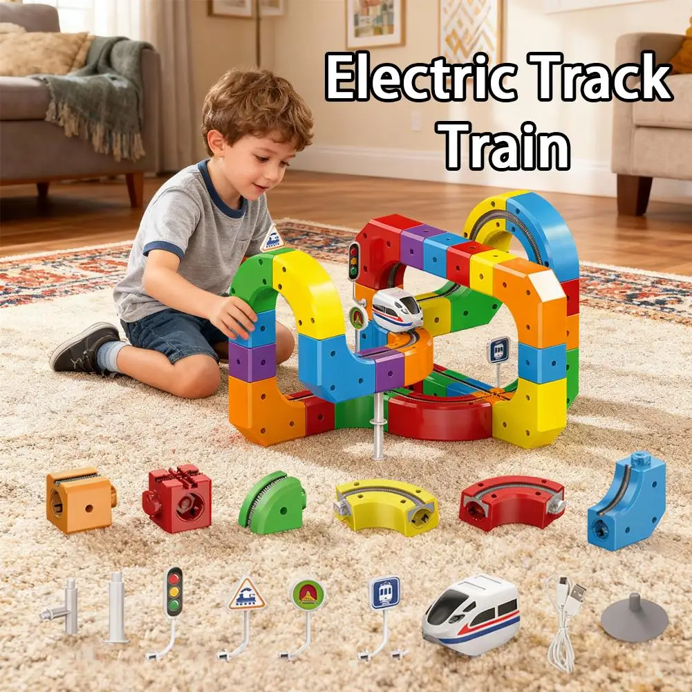 Magiczna szyna kolejowa DIY, elektromagnetyczna, ładowana przez USB, kolejka, zabawka edukacyjna dla dzieci, szyna kolejowa, magiczna szyna, pociąg magnetyczny