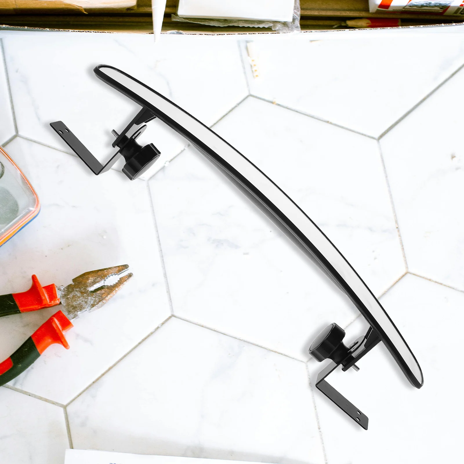 ملحقات عربة الجولف مرآة الرؤية الخلفية عدسة محدبة مطورة لأقصى قدر من الأمان هيكل PP والزجاج الموثوق به زاوية واسعة #5