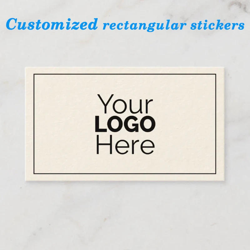 100PCS Customized Rectangular Logo White Paper Material Design Your Own Stickers Personalized Company Logo Box Stickers