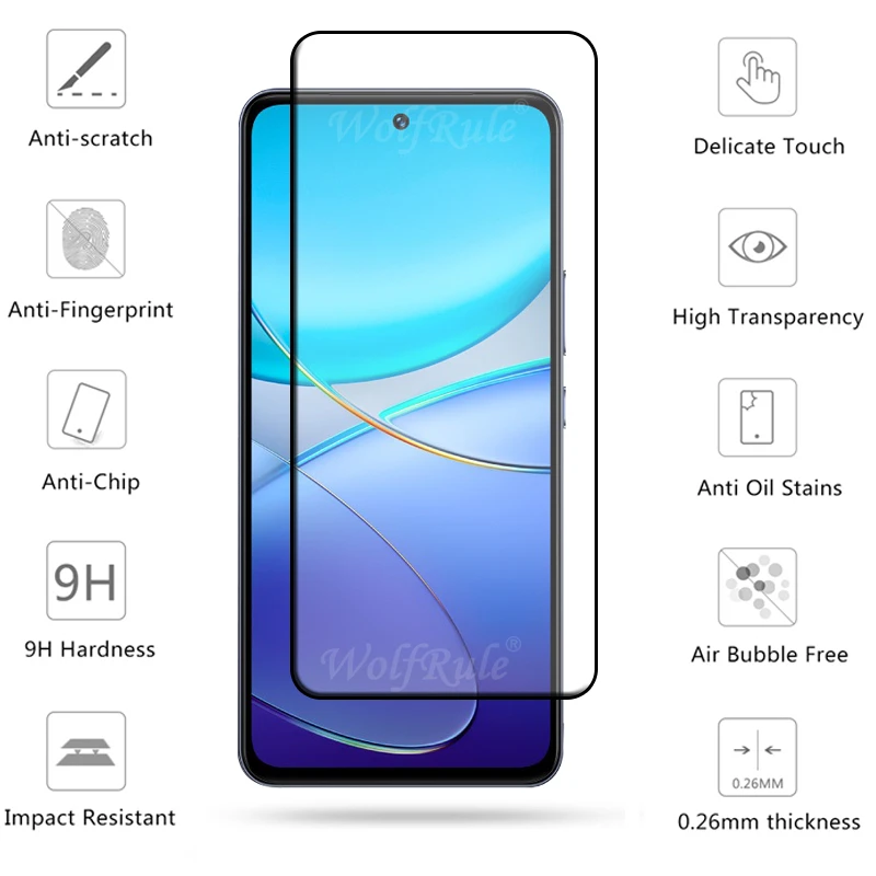 6-in-1 für vivo v30 lite Glas für vivo v30 lite gehärtetes Glas Voll deckel kleber 9h Displays chutz vivo v30 lite 4g Linsen glas