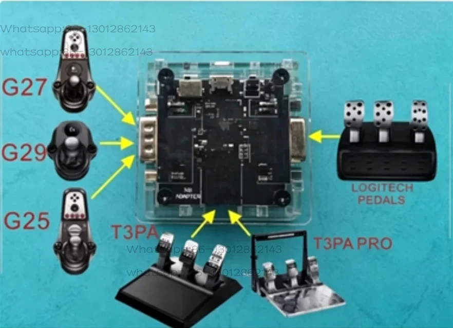 Sim Racing Game Pedal Gear Shifter MOD Adapter | Converter for Logitech G25/G27/G29 & Thrustmaster T3PA PRO