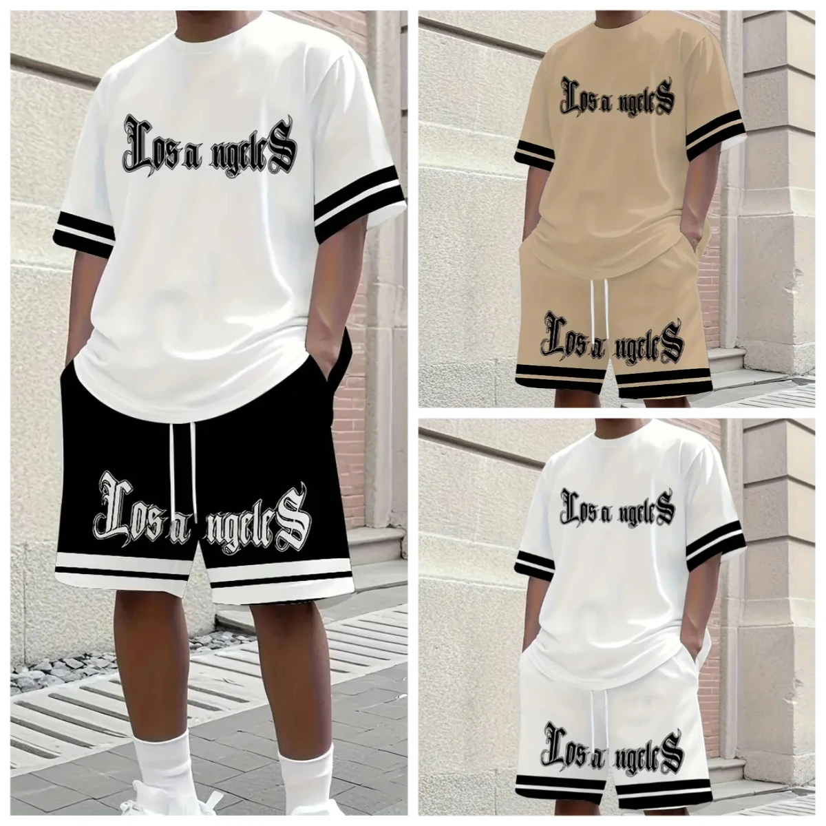 

25-26 Summer Hot-selling Fashion Trend Luxury Suit 3D Printing American Street Breathable Quick-drying T-shirt Shorts Set