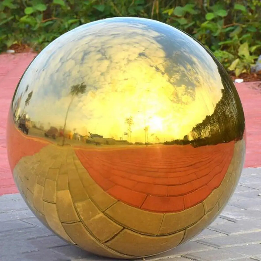 Decorative Stainless Steel Hollow Ball Mirror Garden Ornament Sphere Reflective Ball for Yard or Lawn