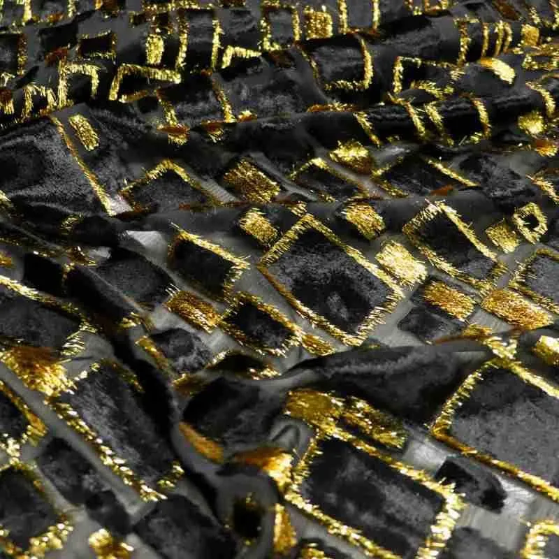 

Woven velvet jacquard brocade viscose fabric haute couture dress in cheongsam style