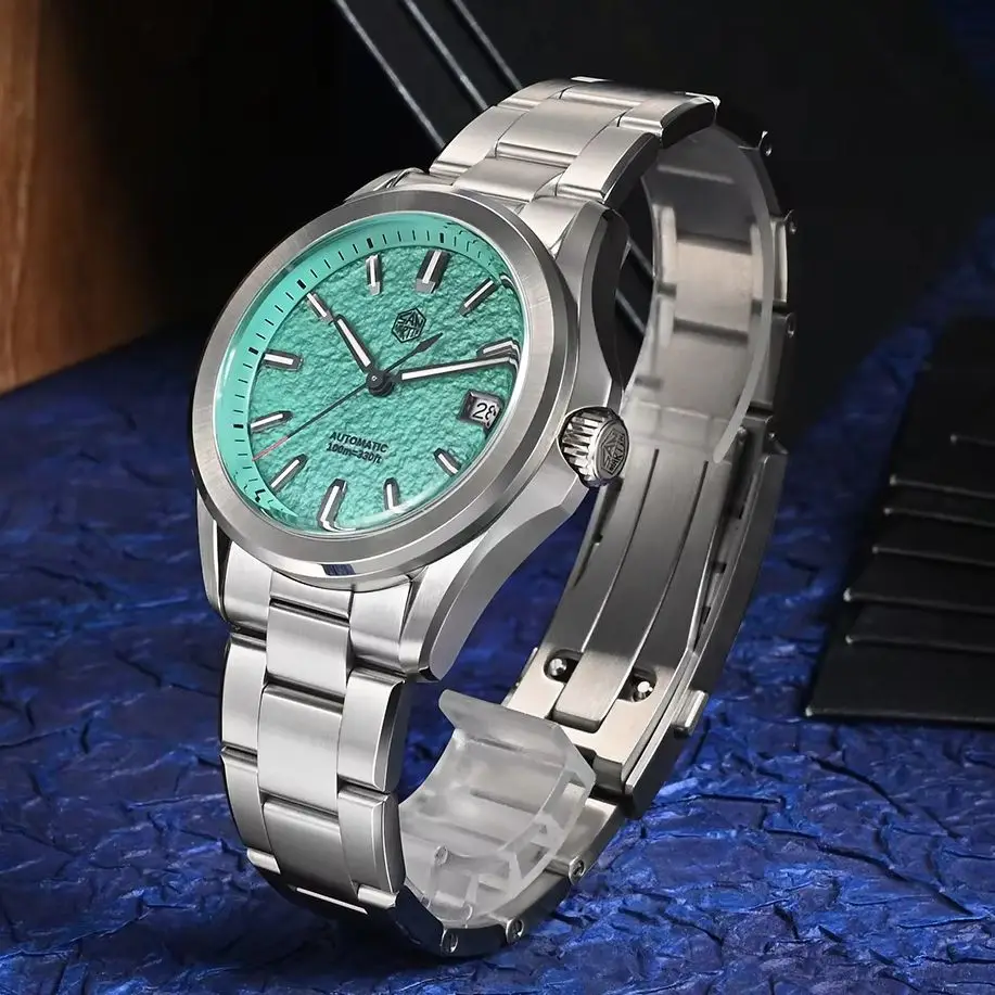 

San Martin Men Automatic Watch Pilot 39mm Mechanical Wristwatch 10ATM Waterproof BGW-9 Luminous Sapphire NH35 Oil Pressed Dial
