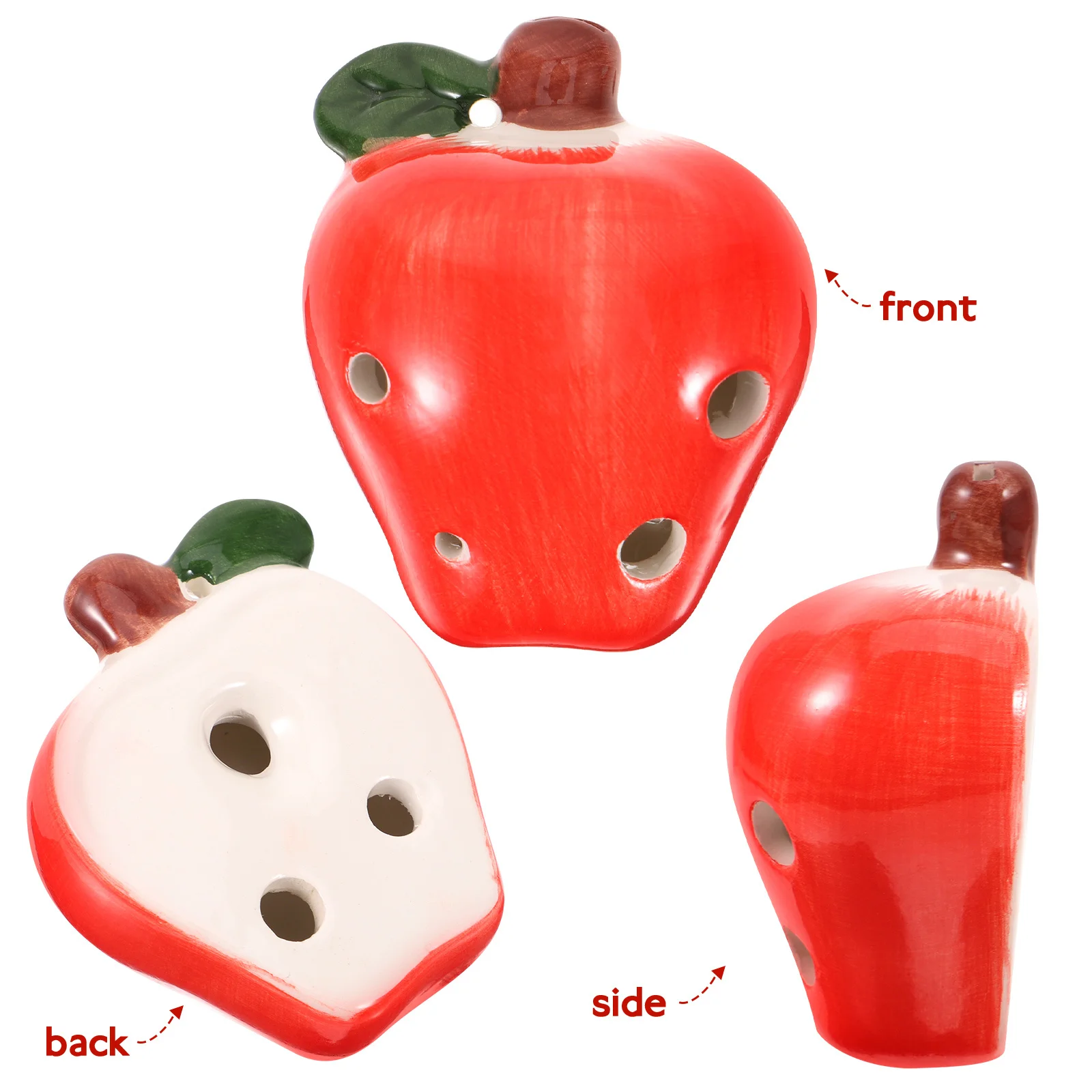 

Ceramic 6 Hole Ocarina Small Beginner Musical Instrument Portable Fruit Shape Lightweight for Children Kids Adults
