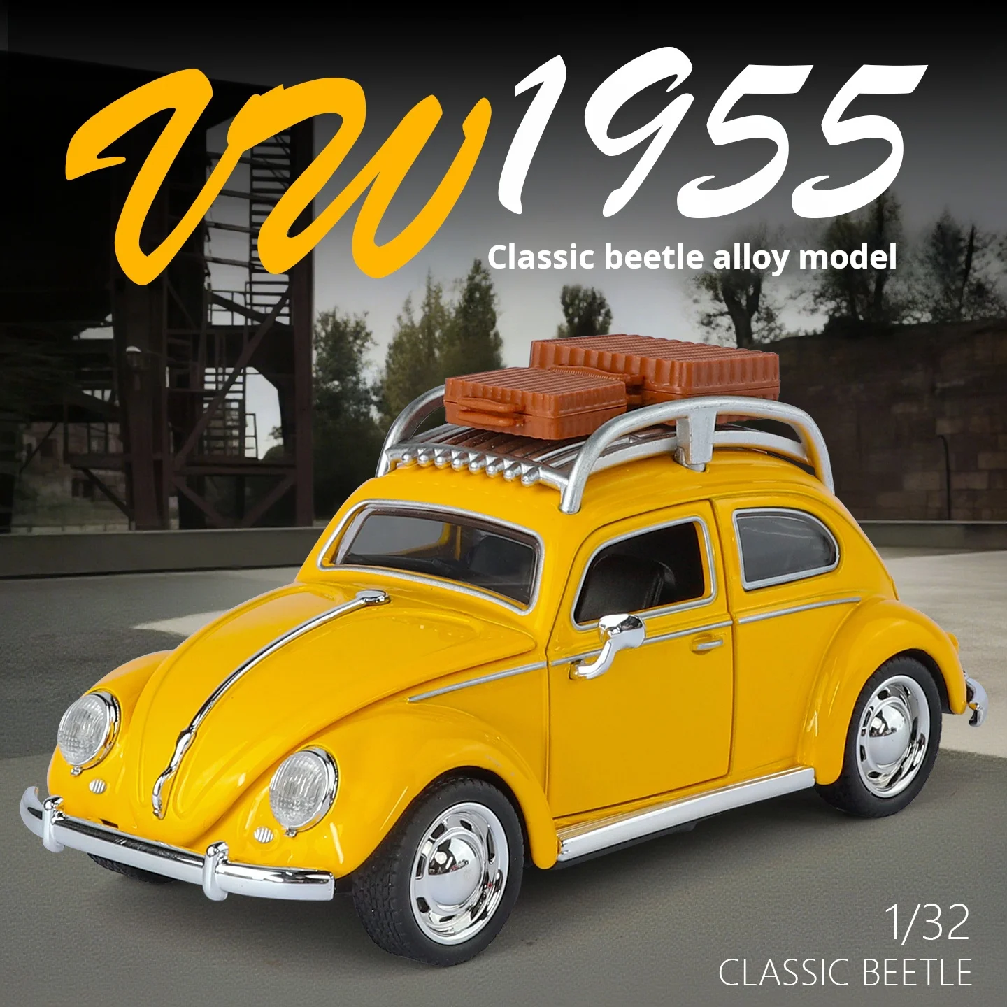 1:32 Factory direct sales alloy Simulation Vintage Beetle Collection Car model  Sound and ligh  Ornament Boys'  Exquisite toy