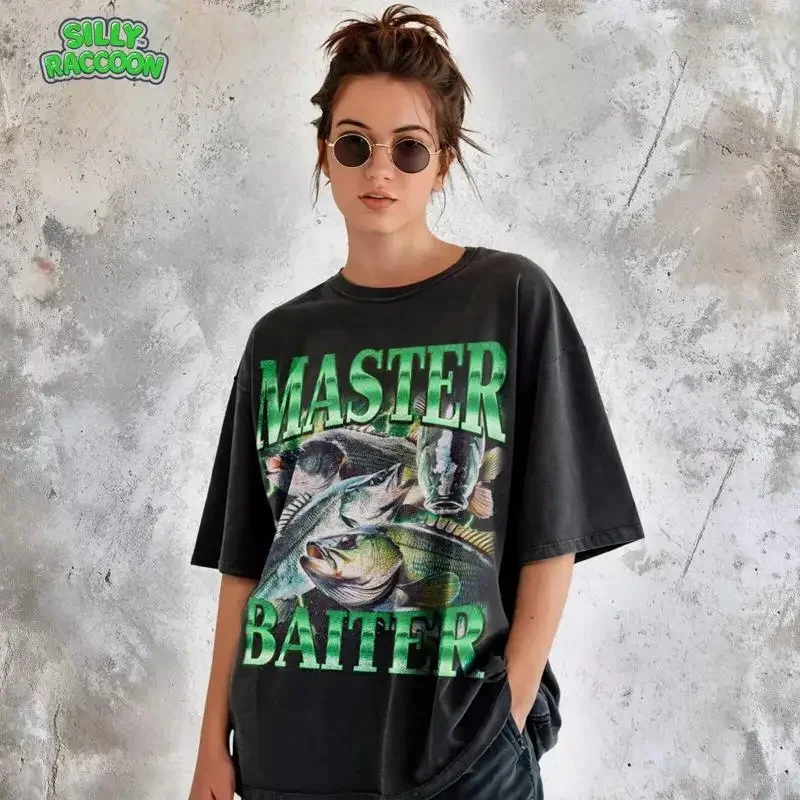 Master Baiter Bass Fishing T Shirt Vintage Style Angler For Dad