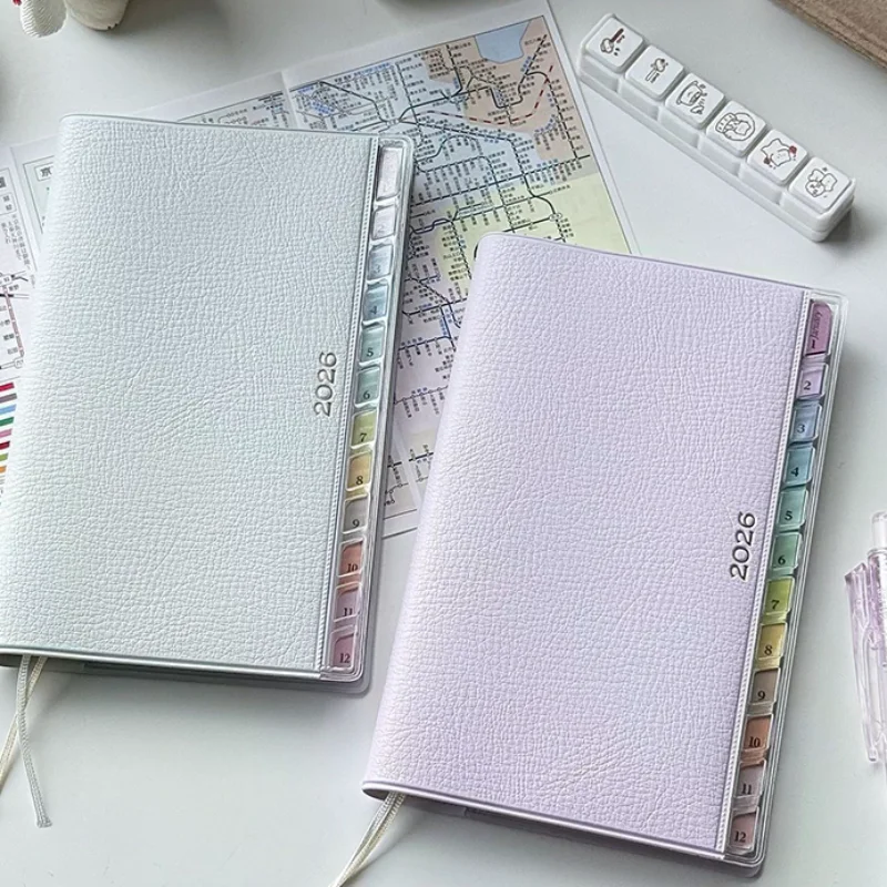 

Ежедневник-планер 2026 с радужным дизайном, высококачественный ежемесячный и еженедельный органайзер для работы и заметок