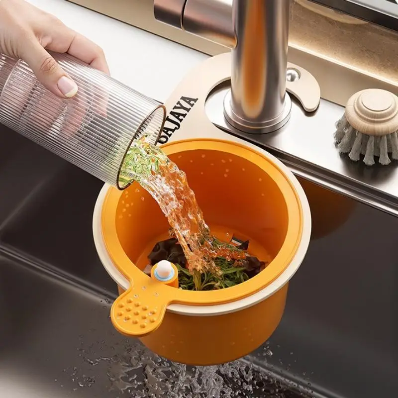 1PCS Adjustable Hanging Sink Drain Basket Kitchen Sink Filter Drainage BowlLeak-Proof Filter Multifunctional Strainer Basket