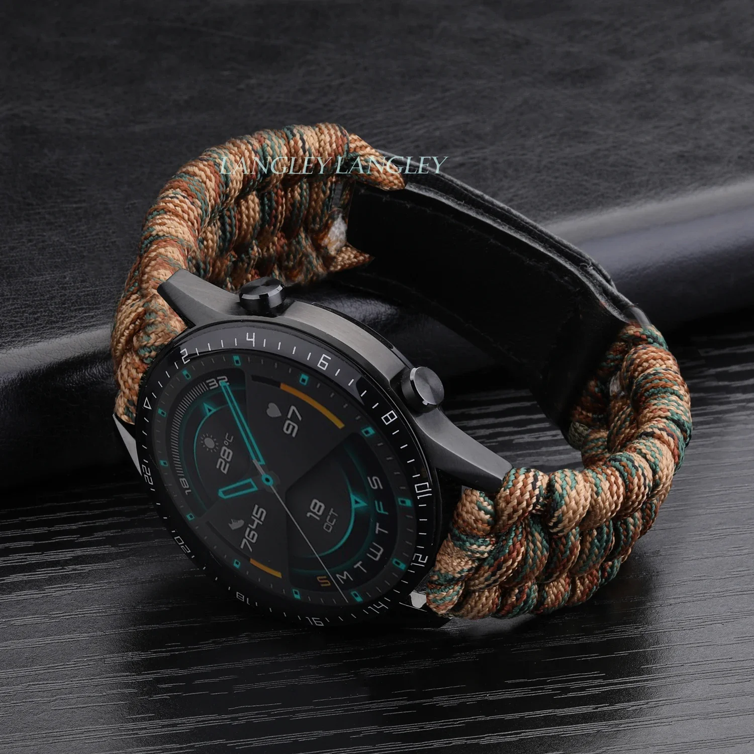 22mm Braided Nylon Strap for Samsung Galaxy Watch 3 45mm Watch 46mm Watch Band for Huawei Watch GT2 Pro Outdoor Sport Bracelet