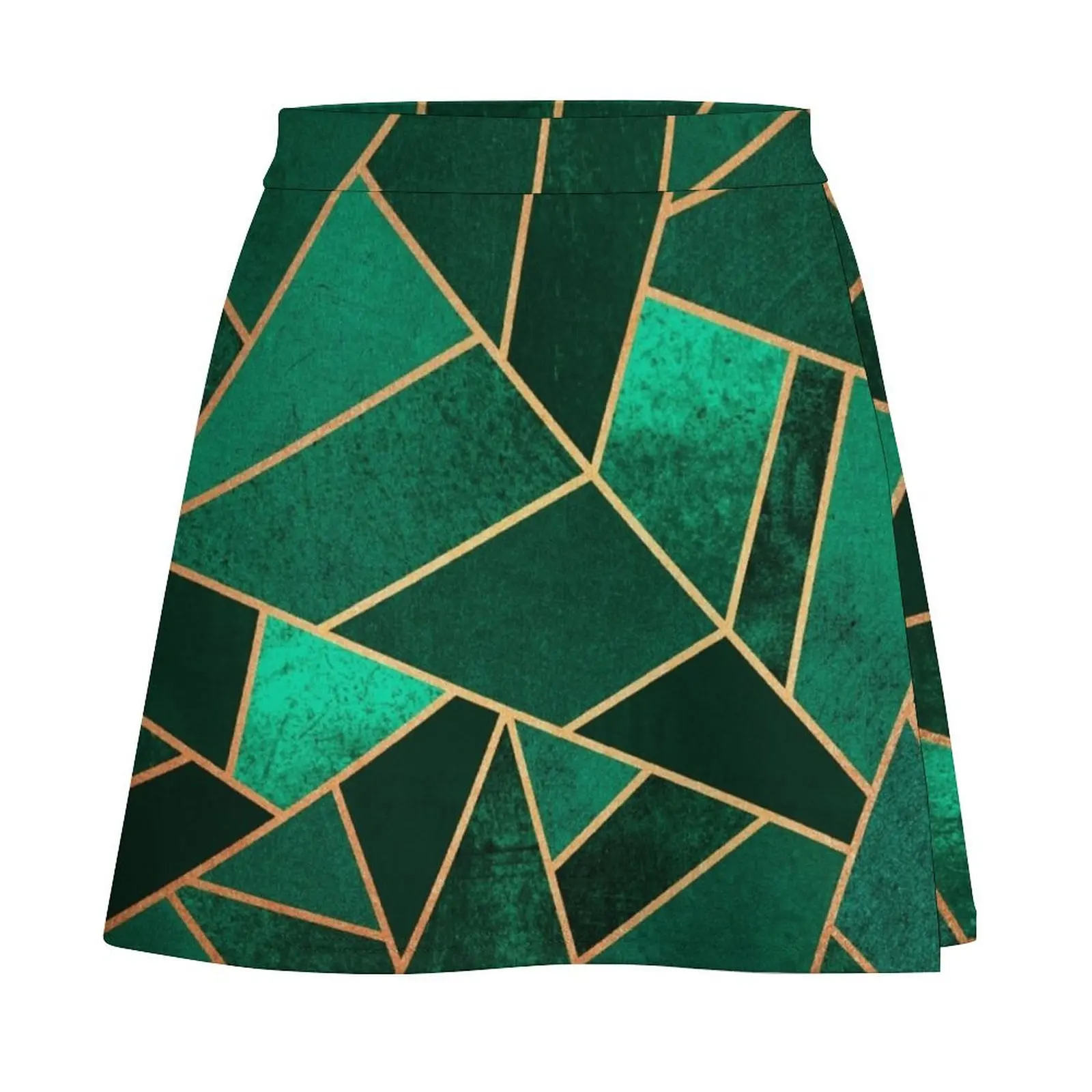 Emerald and Copper Mini Skirt Female clothing Short skirt woman women's clothing trend 2025 skirt women