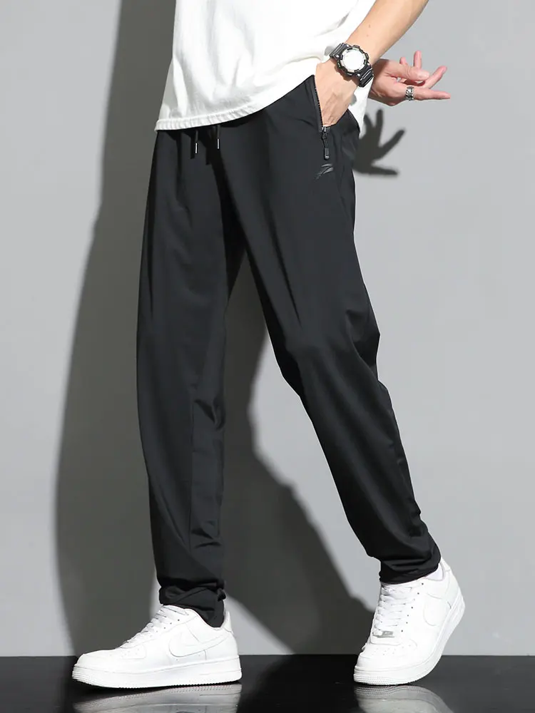 

Летние удлиненные мужские повседневные брюки: тонкие, быстросохнущие, спортивные, с высокой талией, прямые штанины, для активного отдыха, молодежные