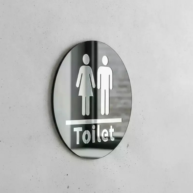 3D Toilet Sign Acrylic Men Women Bathroom Self-Adhesive Wall Sticker DIY Decor For Office Business Hotel Cafe Public Door