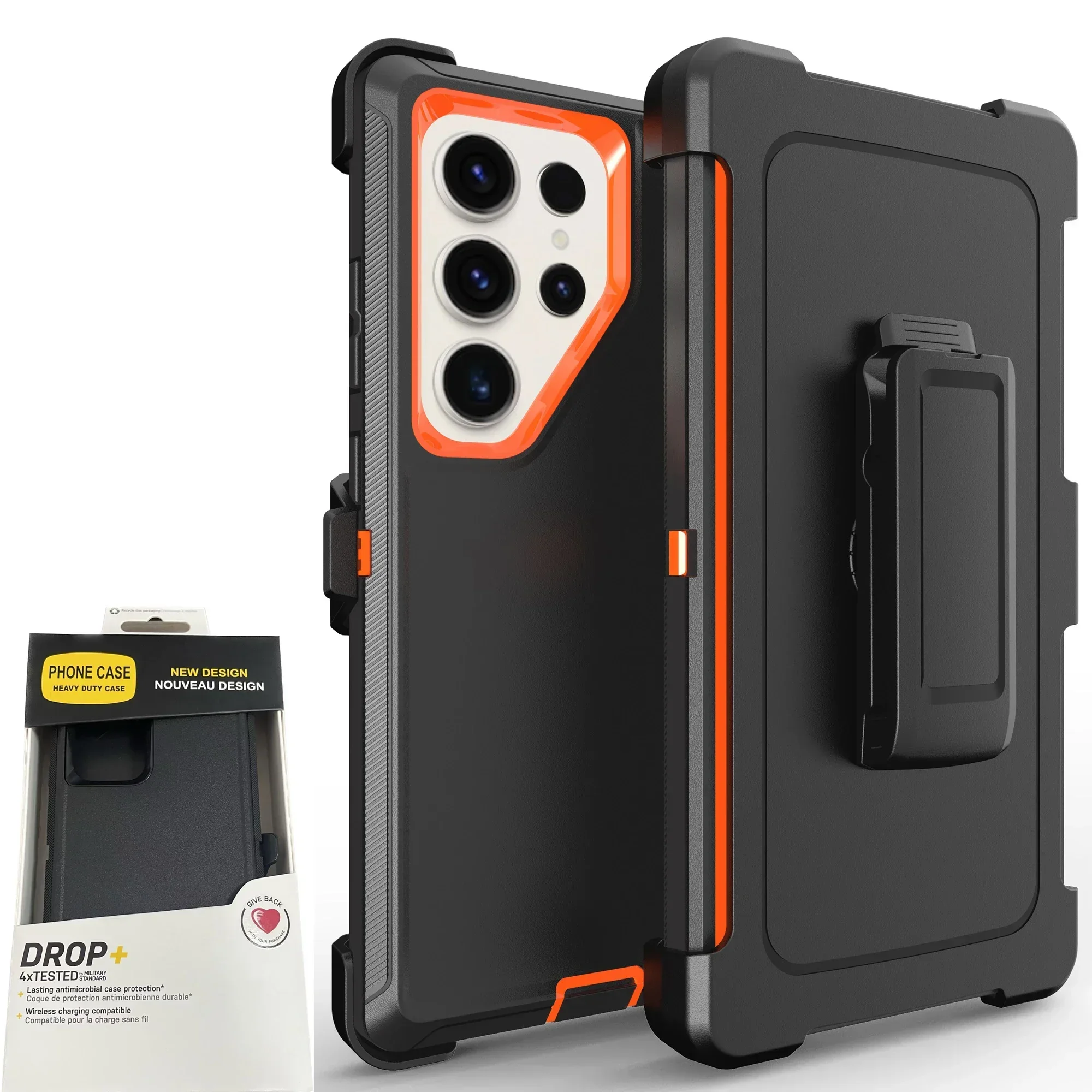 Funda Original Defender Otter Armor Box para Samsung S25 Ultra S24 S23 S22 S21 S20 Plus, funda protectora resistente a prueba de golpes, Clip para cinturón