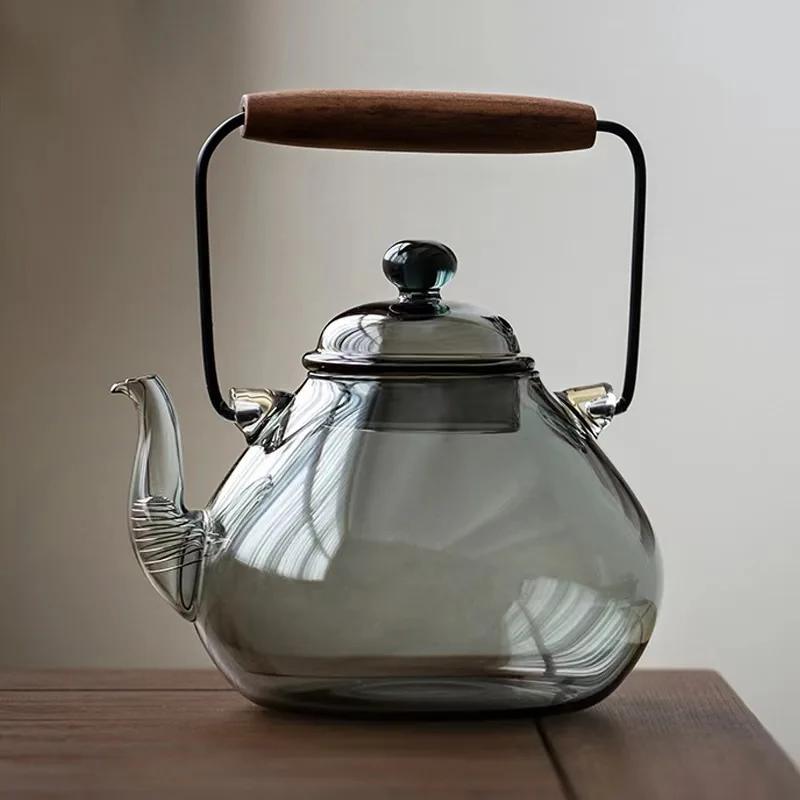 

1L glass teapot Beam kettle Tea making health preserving kettle High temperature resistant and borosilicate teapot