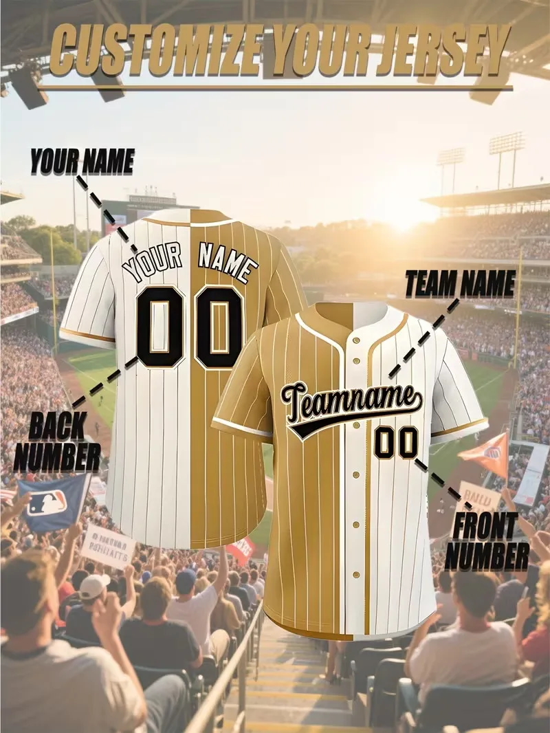 Custom Personalized Team Name Front Back Name Number Baseball Jersey for men women Button Down Full Sublimation beach shirts