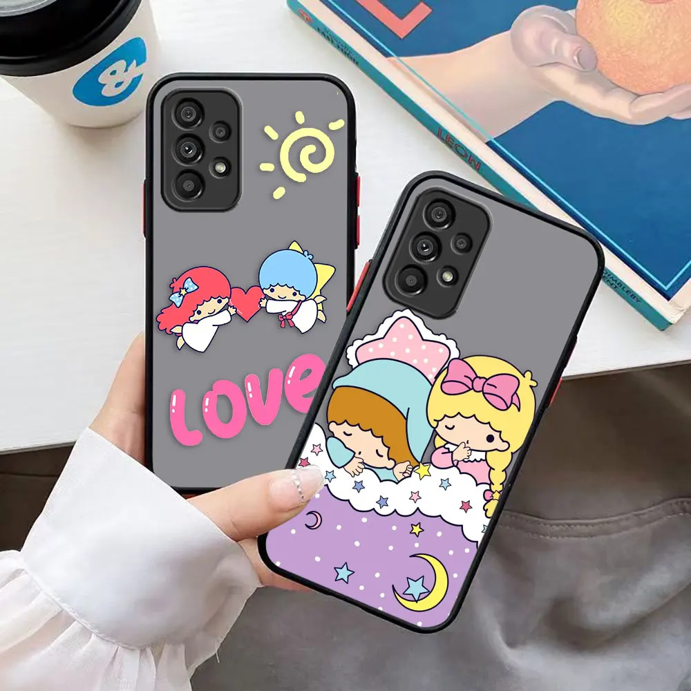 Matte Phone Case for Samsung A73 A72 A71 A53 A52 A51 A50 A42 A32 A33 A30 A23 5G 4G LITE Case Japanese S-Sanrio Little Twin Star