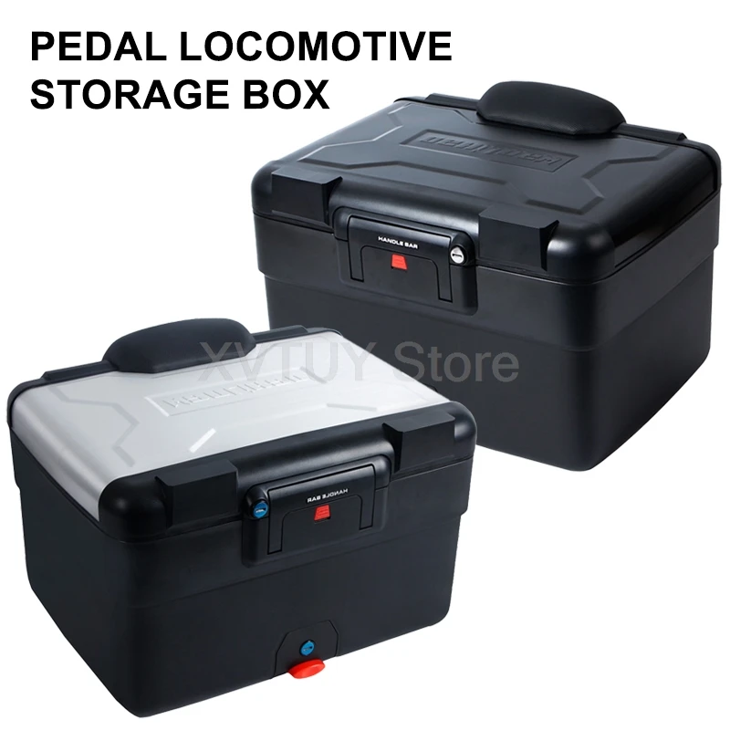 Motorcycle Helmet Box Universal ABS Plastic Large Capacity Trunk Lockable Luggage Storage Tool Cases Waterproof Tour Tail Box 