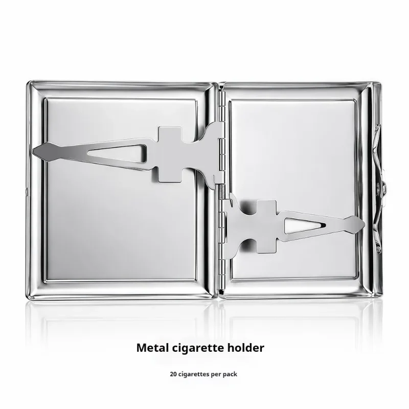Luminous Cigarette Box Metal Coarse 20 Count Set 180 ° Flat Open Double sided Same Picture Personalized Portable Cigarette Clip
