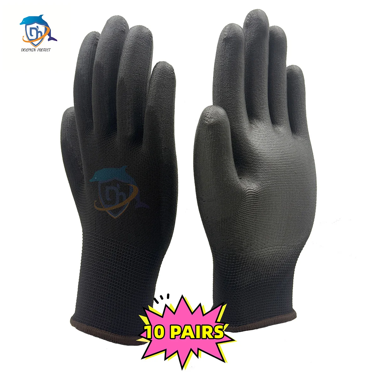 20 pcs/10 pairs Safety Work Gloves Pu Nylon Gloves Industrial Protective Gloves Palm Coated Gloves Carpenter Repairer Supplies