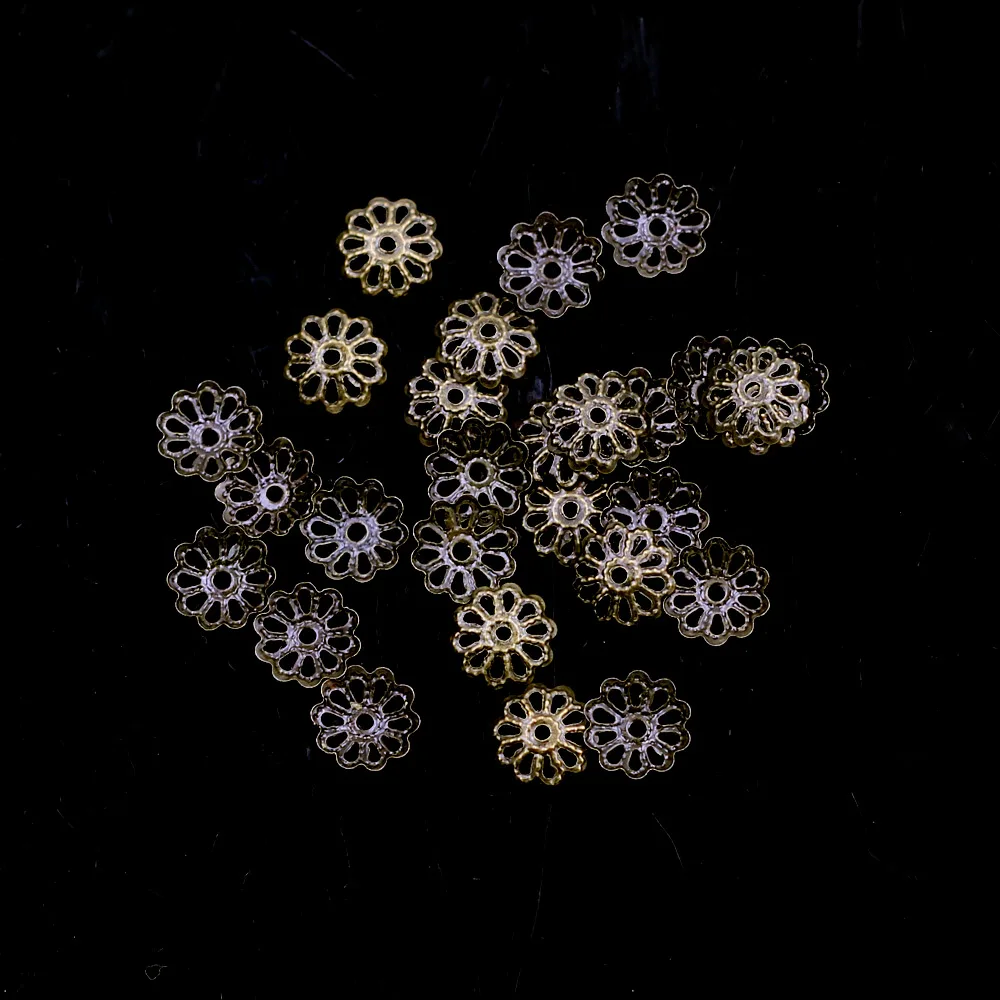 10000Pcs Bronze Tone Flower End Beads Caps Jewelry DIY Making Findings Charms 8x8mm