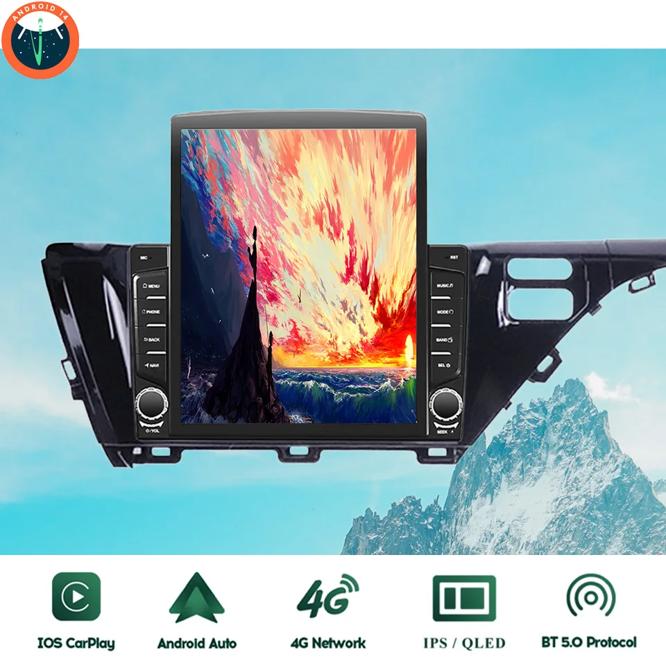 Android 14.0 Ram 8GB Car Radio Stereo Gps Navigation HU For Toyota Camry 2018 - 2021 With 4G Sim WiFi Carplay Auto DVD Cassette
