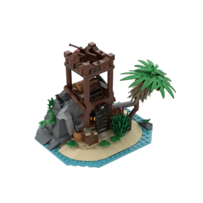 Tour de garde architecturale créative MOC-132476 130125, blocs de construction d'assemblage de petites particules, ensemble cadeau de modèle de jouet éducatif ou