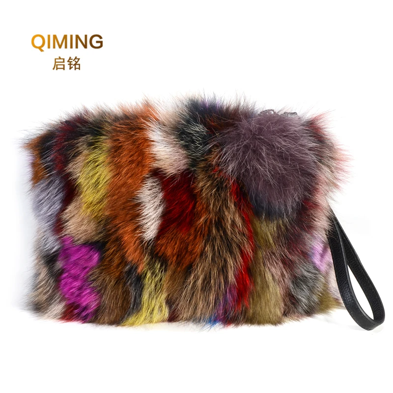 Fashion Designer Real Fox Fur Women Messenger Bag Winter New Woman Chain Shoulder Bag Luxury Fur Handbag Large Lady Clutch Bag