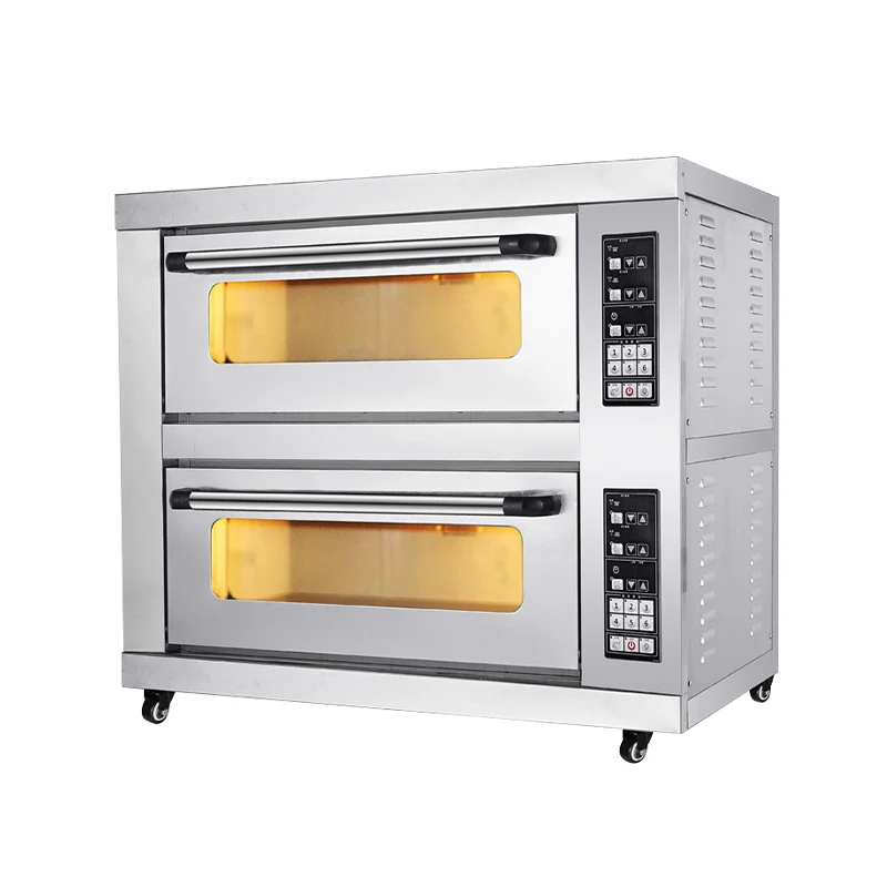 Commercial Industrial Bakery Smart Control Panel Electric And Gas Deck Oven Pizza Bread 2 Deck 2 Trays Baking Oven For Bakery
