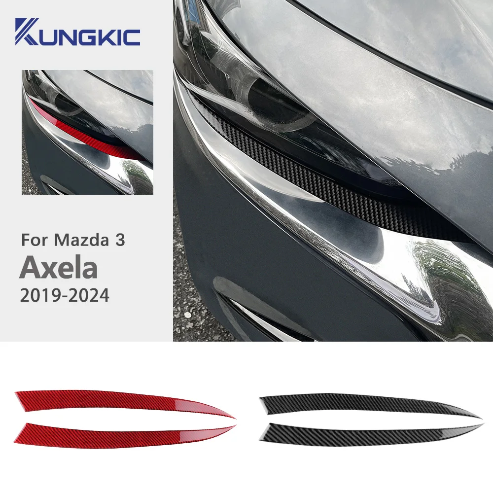 

Real Soft Carbon Fiber Sticker For Mazda 3 Axela BP 2019 2020 2021 2022 2023 2024 2025 Car Lamp Eyebrow Decor Trim Accessories