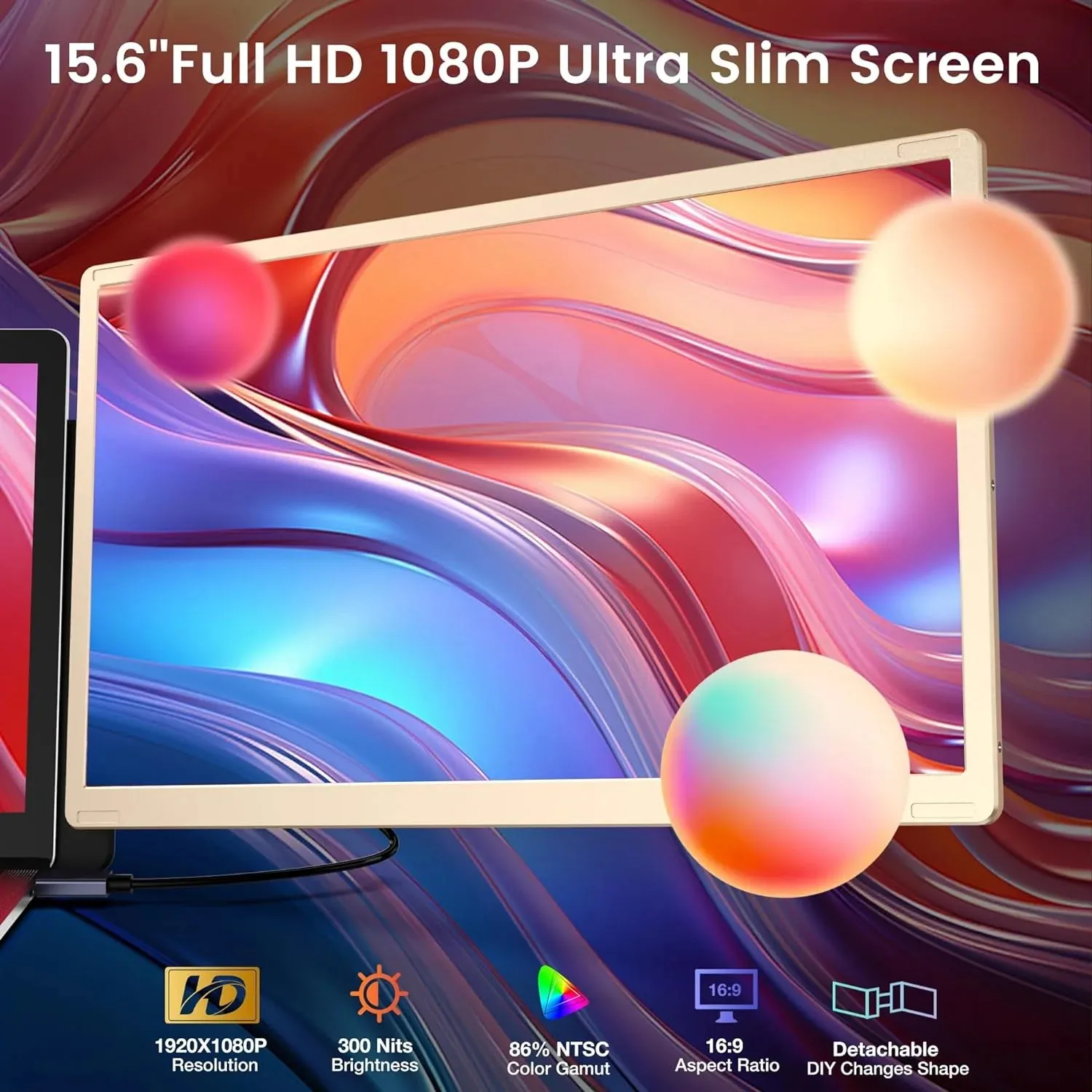 2026 New S6 Portable Monitor Screen Portable Monitor 1080p 15.6 Inch Portable Monitor For Laptop