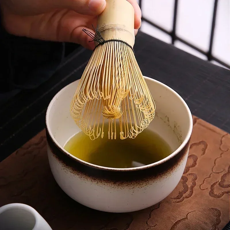 4/6Pcs Handmade Home Easy Clean Matcha Tea Set Tool Stand Kit Bowl Whisk Scoop Gift Ceremony Traditional Japanese Accessories